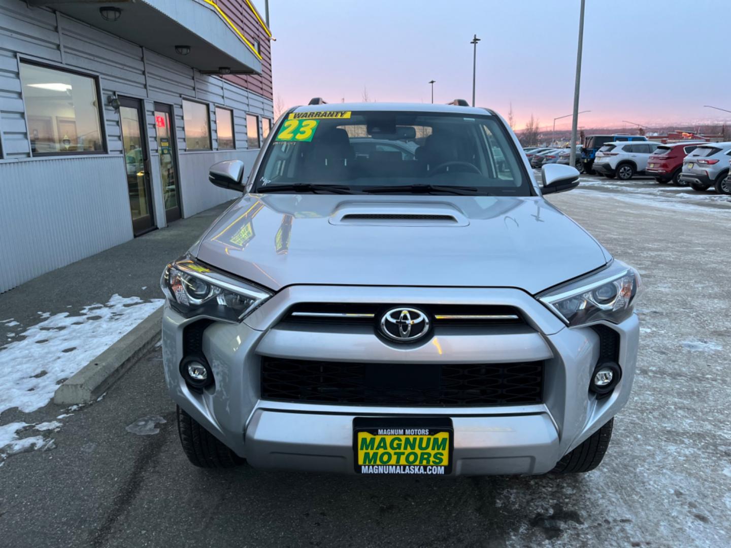 2023 Silver /black leather Toyota 4Runner TRD Off-road Premium 4WD (JTERU5JR3P6) with an 4.0L V6 DOHC 24V engine, 5A transmission, located at 1960 Industrial Drive, Wasilla, 99654, (907) 274-2277, 61.573475, -149.400146 - Photo#7